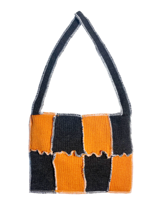 Lebloc Shoulder Bag in Raven Black and Orange