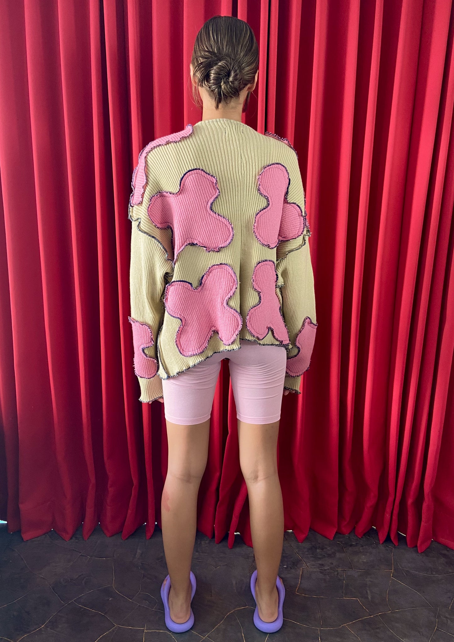 Daphne Outer in Beige & Pink