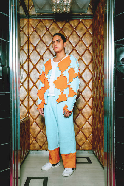 Reversible Filante in Orange & Light Blue