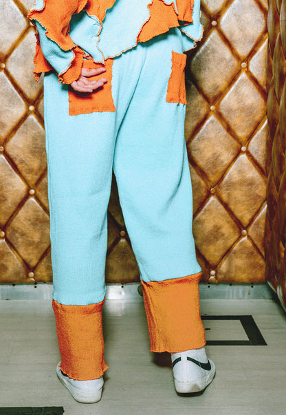 Twiddle Long Pants in Orange & Light Blue